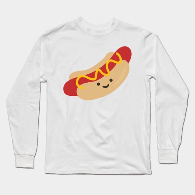 Cute Kawaii Sausage Long Sleeve T-Shirt by Curious Sausage